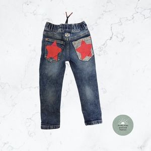 Next Dude | $20 size 2/3 EUC Rad blue Jeans with red stars on the back pockets.